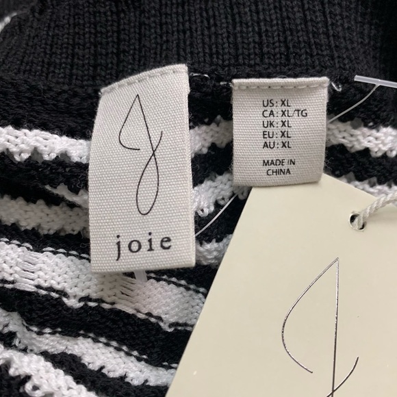 NEW Joie XL Crocheted Knit Midi/Maxi Dress Black White Fall Layering - Picture 9 of 10